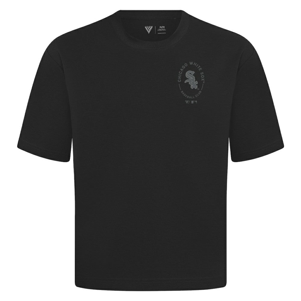 Chicago White Sox Levelwear Register Oversized Luxe Signature Knit T-Shirt - Black