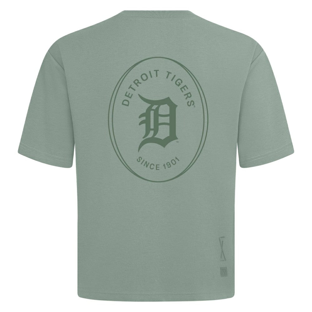 Detroit Tigers Levelwear Register Oversized Luxe Signature Knit T-Shirt - Green