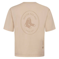 Boston Red Sox Levelwear Register Oversized Luxe Signature Knit T-Shirt - Khaki