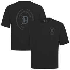 Detroit Tigers Levelwear Register Oversized Luxe Signature Knit T-Shirt - Black