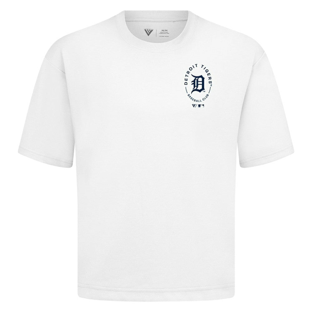 Detroit Tigers Levelwear Register Oversized Luxe Signature Knit T-Shirt - White