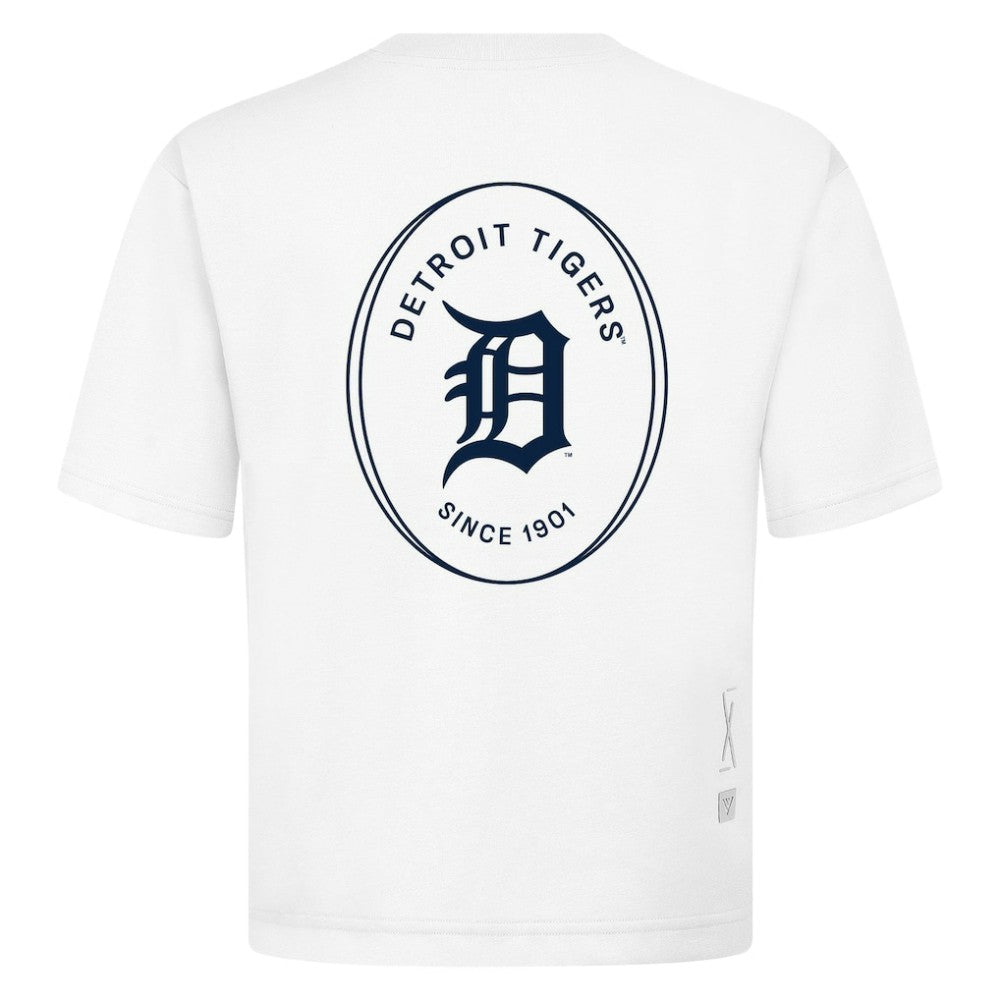 Detroit Tigers Levelwear Register Oversized Luxe Signature Knit T-Shirt - White