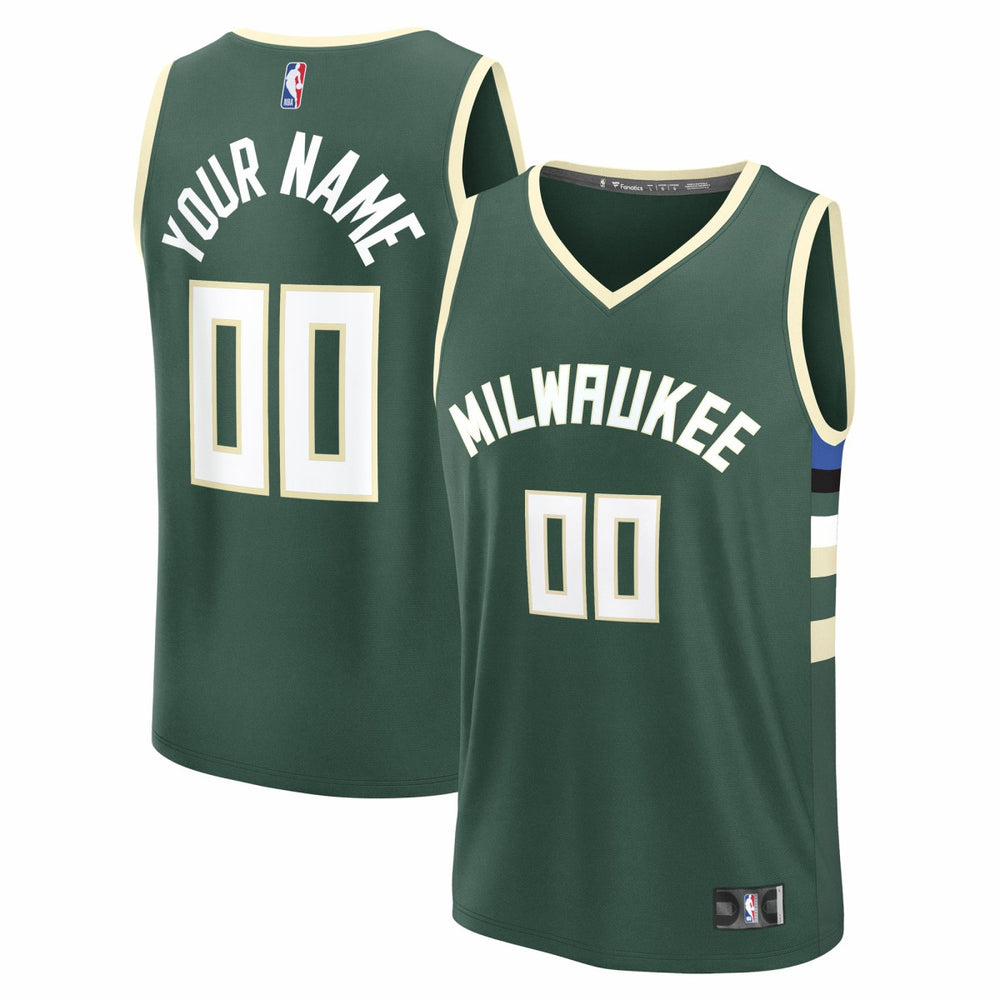 Milwaukee Bucks Fast Break Custom Jersey - Icon Edition - Green | Fanatics shop