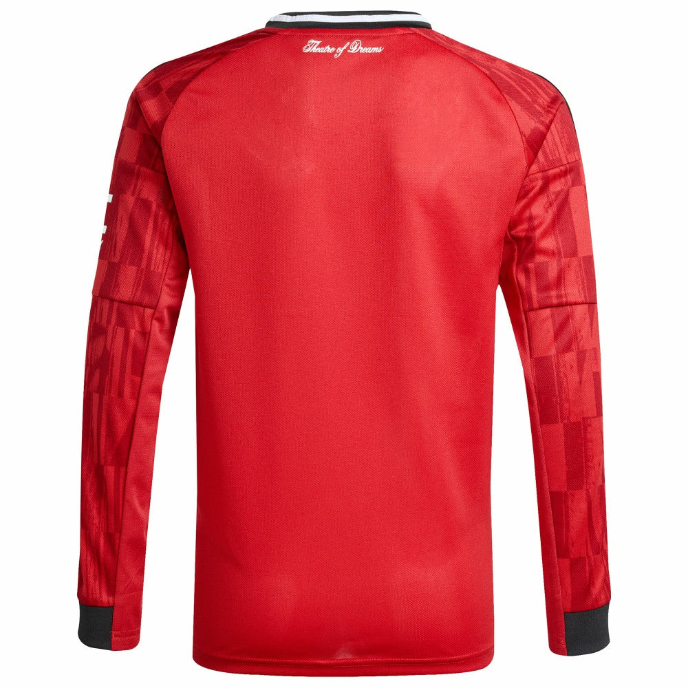 Manchester United Youth Home 2025/26 Replica Long Sleeve Jersey - Red | Adidas cheap