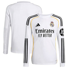 Real Madrid Youth 2025/26 Home Replica Long Sleeve Jersey - White | Adidas on sale
