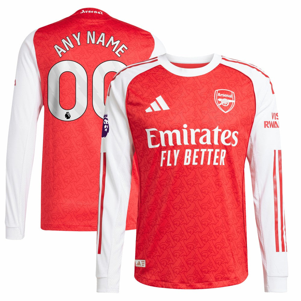 Arsenal 2025/26 Home Long Sleeve Custom Jersey - Red | Adidas outlet