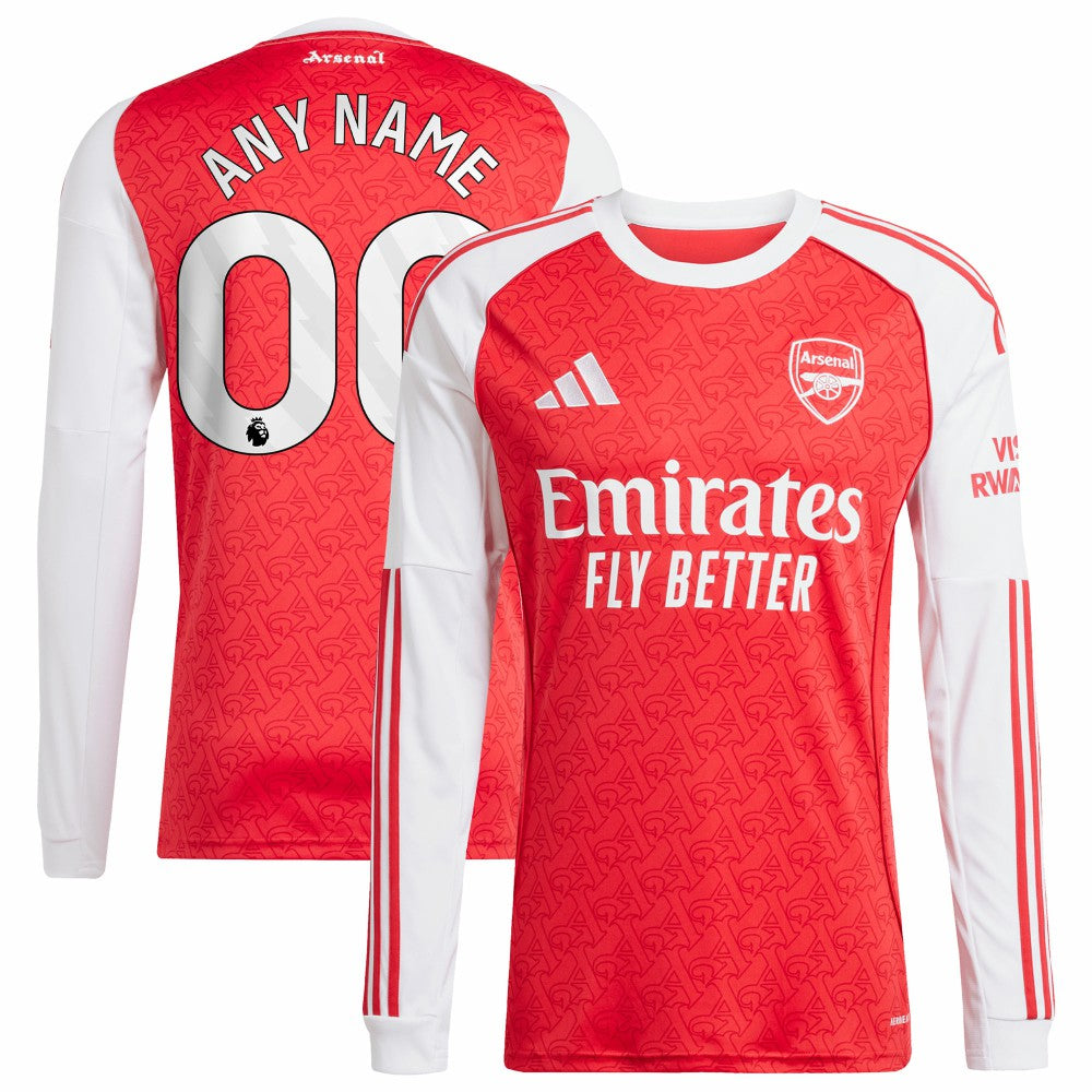 Arsenal 2025/26 Home Replica Long Sleeve Custom Jersey - Red | Adidas discount