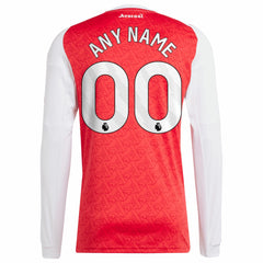 Arsenal 2025/26 Home Replica Long Sleeve Custom Jersey - Red | Adidas discount