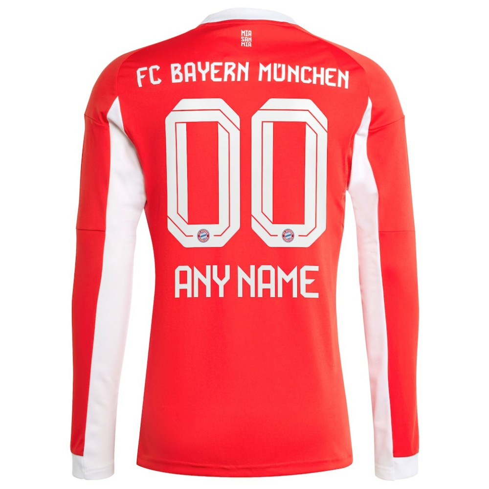 Bayern Munich 2025/26 Home Replica Long Sleeve Custom Jersey - Red | Adidas sale