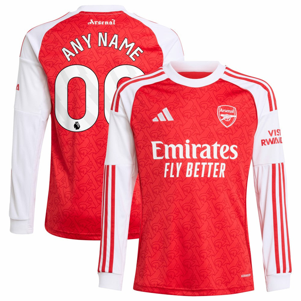 Arsenal Youth 2025/26 Home Replica Long Sleeve Custom Jersey - Red | Adidas discount