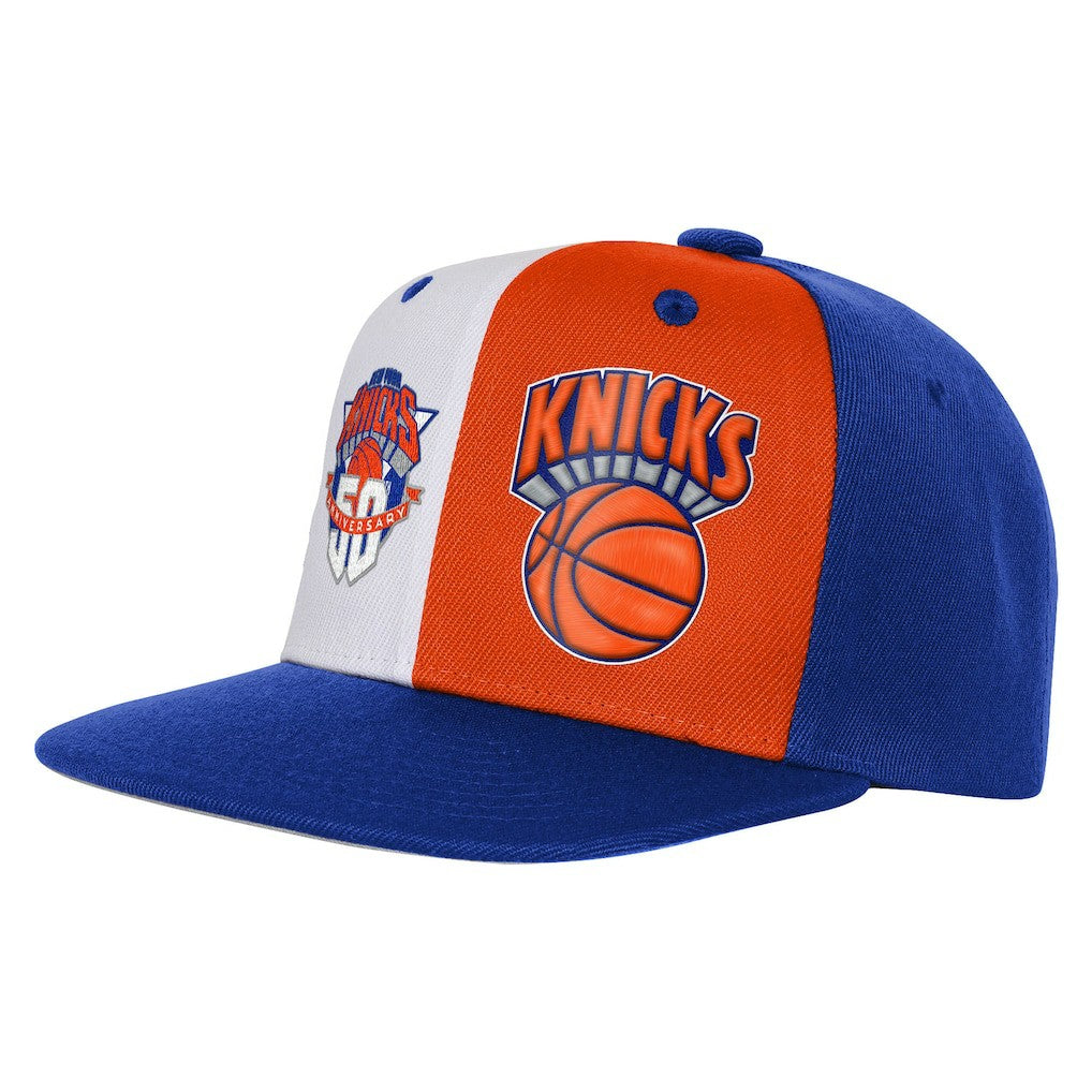 New York Knicks Youth 50th Anniversary Duo Front Snapback Hat - Blue | Mitchell & Ness discount