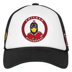 Chicago Blackhawks Mitchell & Ness Youth Mascot Adjustable Trucker Hat White