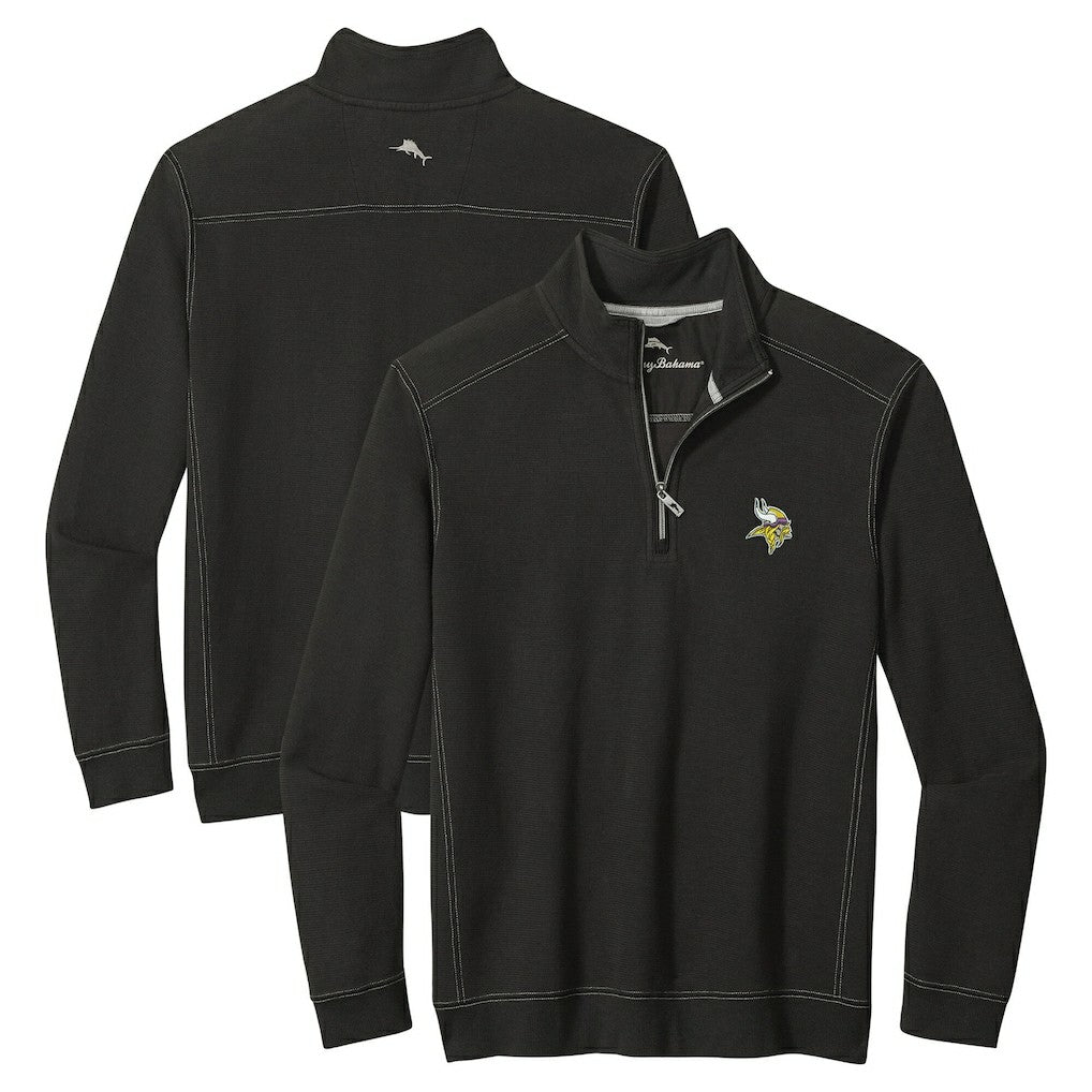 Minnesota Vikings Big & Tall Montego Bay Half-Zip Pullover - Black sale