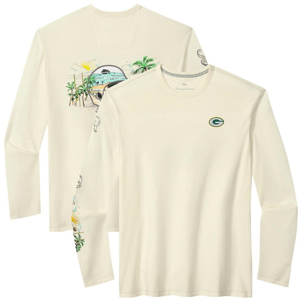 Green Bay Packers Oasis Endzone Lux Long Sleeve T-Shirt - Cream outlet