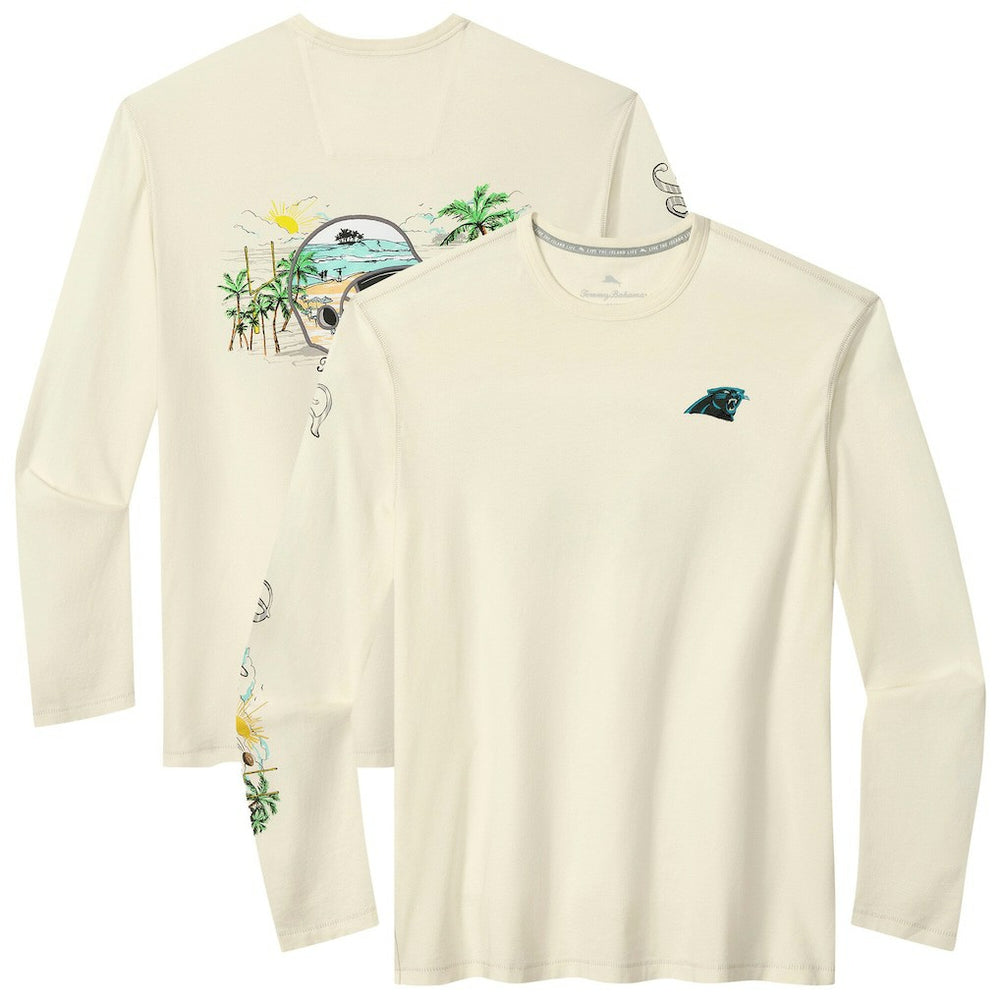 Carolina Panthers Oasis Endzone Lux Long Sleeve T-Shirt - Cream outlet