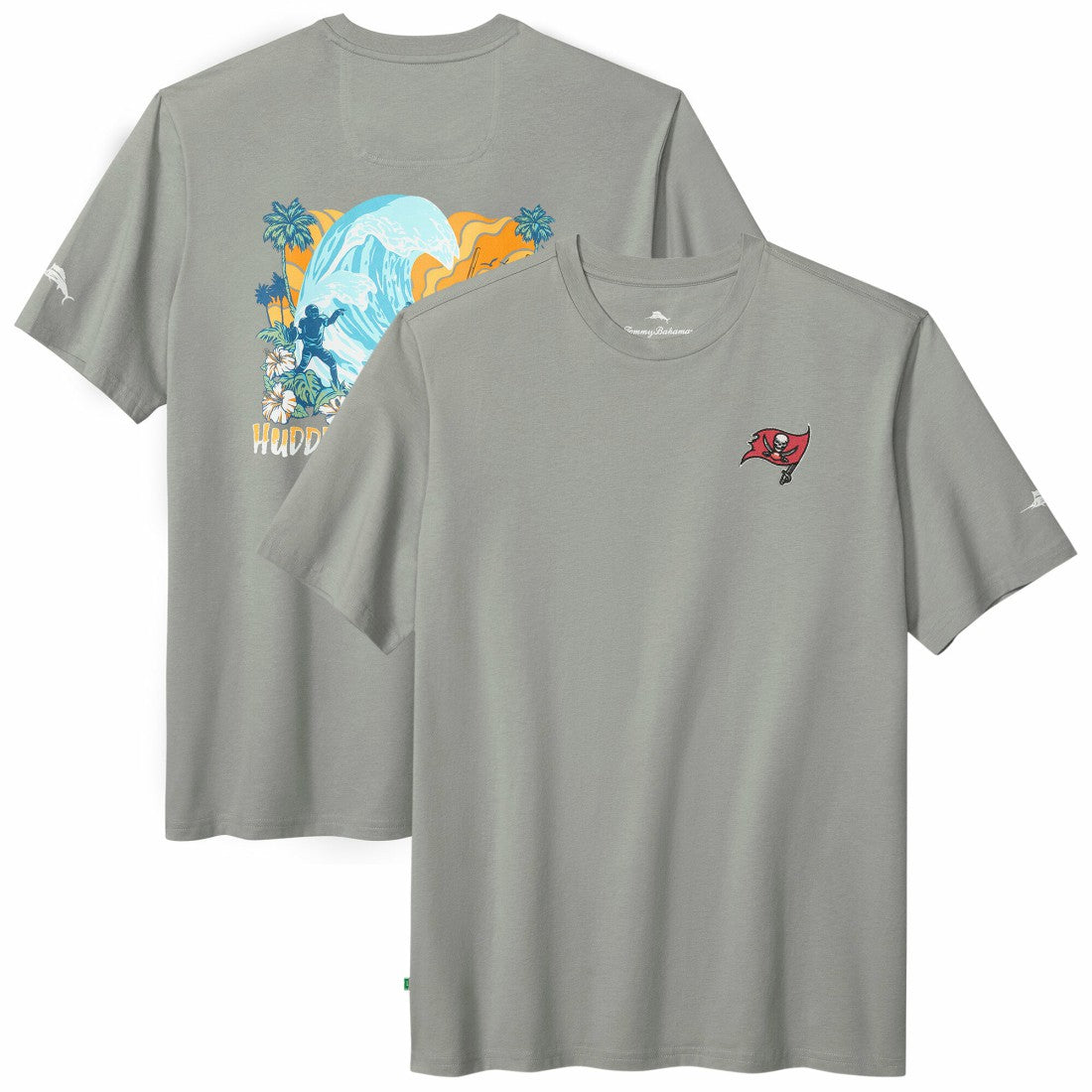 Tampa Bay Buccaneers Huddle & Hang Tens T-Shirt - Gray discount
