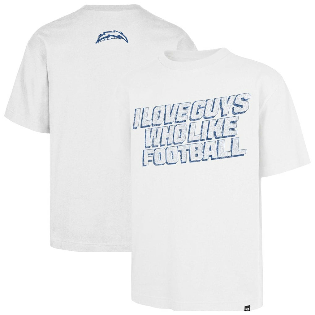 Los Angeles Chargers '47 Unisex I Love Guys Who Like Football Foundation T-Shirt - White for sale