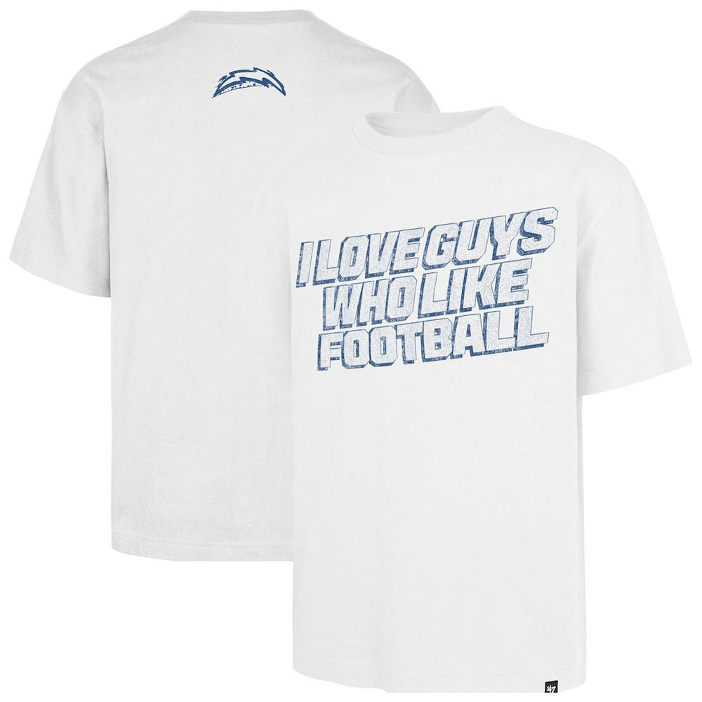 Los Angeles Chargers '47 Unisex I Love Guys Who Like Football Foundation T-Shirt - White for sale