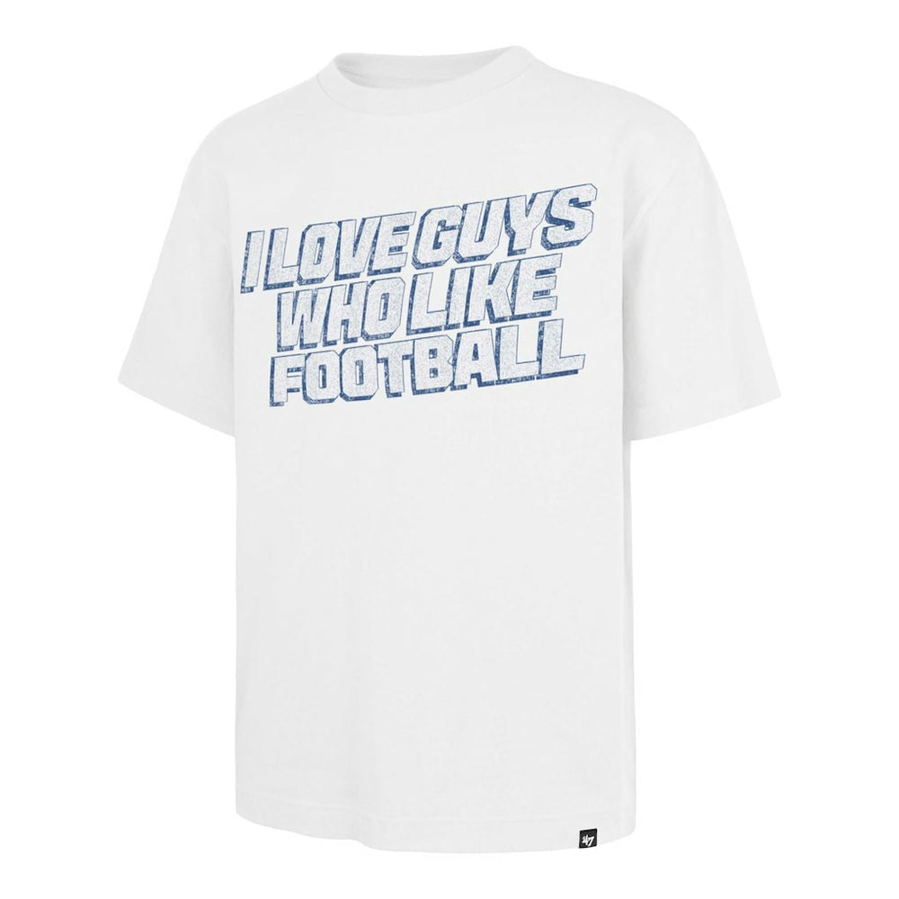 Los Angeles Chargers '47 Unisex I Love Guys Who Like Football Foundation T-Shirt - White for sale