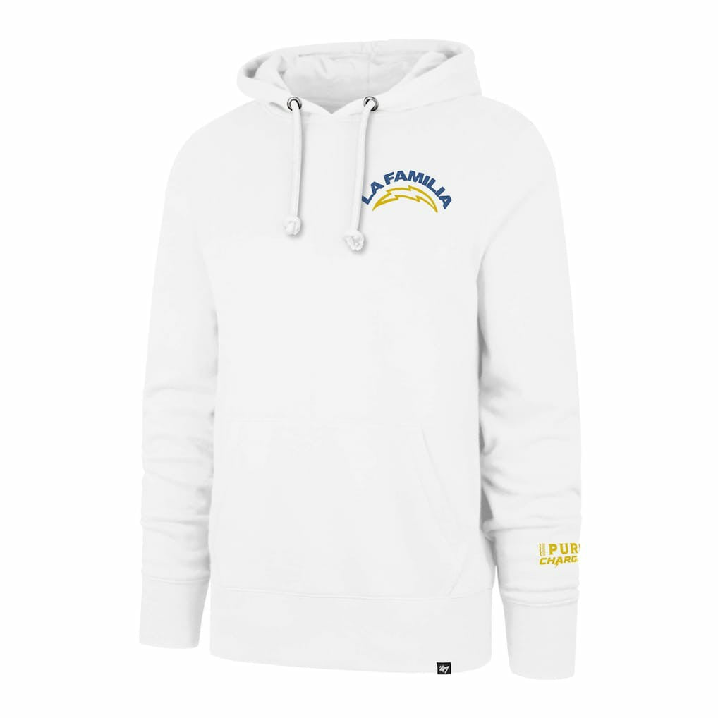 Los Angeles Chargers '47 La Familia Headline Pullover Hoodie - White on sale