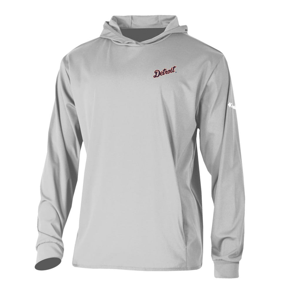Detroit Tigers Long Drive Pullover Hoodie - Gray | Columbia