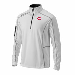 Cincinnati Reds Omni-Wick Shotgun Quarter-Zip Pullover - White | Columbia