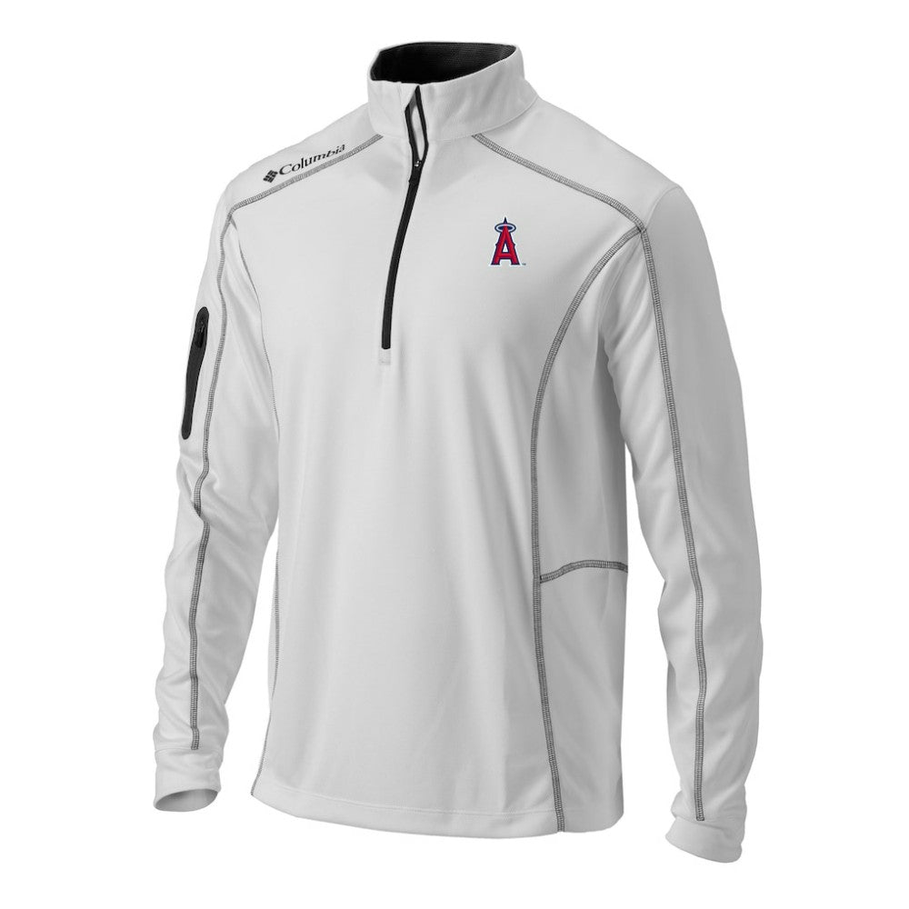 Los Angeles Angels Omni-Wick Shotgun Quarter-Zip Pullover - White | Columbia