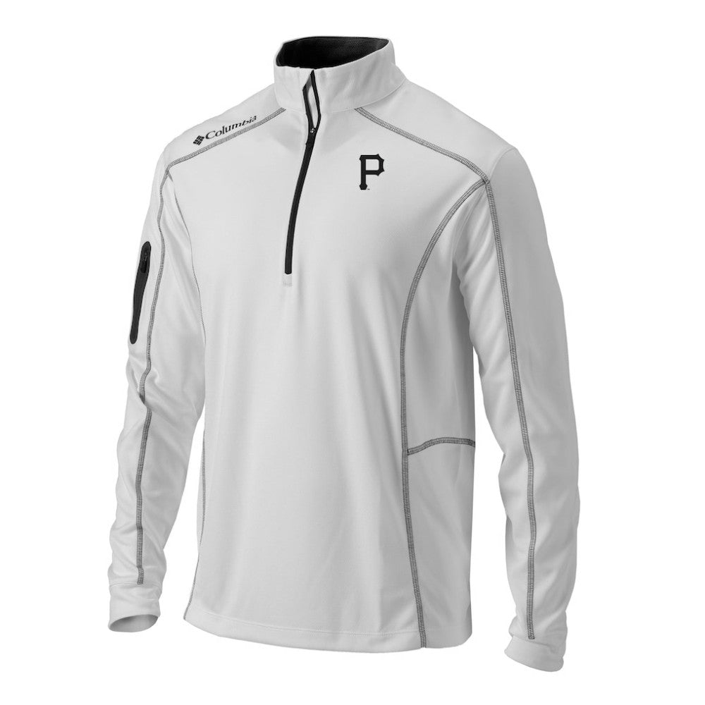 Pittsburgh Pirates Omni-Wick Shotgun Quarter-Zip Pullover - White | Columbia