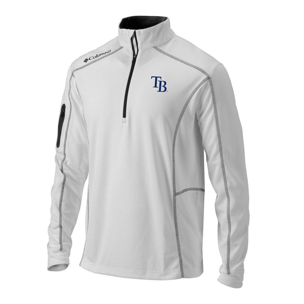 Tampa Bay Rays Omni-Wick Shotgun Quarter-Zip Pullover - White | Columbia