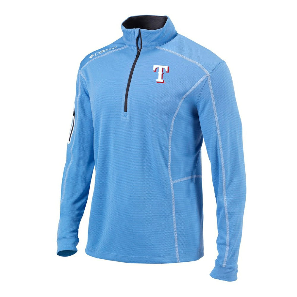 Texas Rangers Omni-Wick Shotgun Quarter-Zip Pullover - Light Blue | Columbia