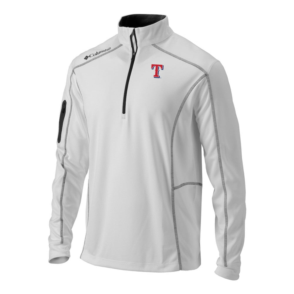 Texas Rangers Omni-Wick Shotgun Quarter-Zip Pullover - White | Columbia