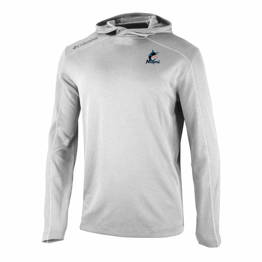Miami Marlins Omni-Wick Shotgun Pullover Hoodie - Gray | Columbia