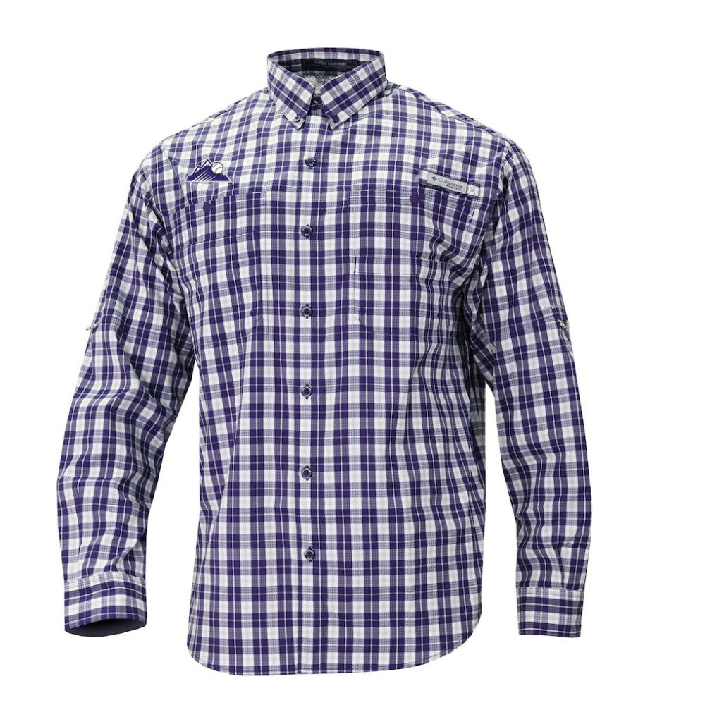 Colorado Rockies Super Tamiami Omni-Shade Long Sleeve Button-Down Shirt - Purple | Columbia