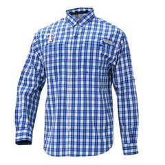 Texas Rangers Super Tamiami Omni-Shade Long Sleeve Button-Down Shirt - Royal | Columbia