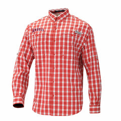 Los Angeles Angels Super Tamiami Omni-Shade Long Sleeve Button-Down Shirt - Red | Columbia
