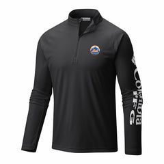 New York Mets Terminal Tackle Omni-Wick Raglan Quarter-Zip Pullover - Black | Columbia