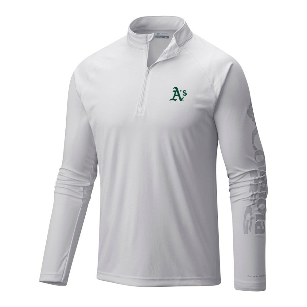 Athletics Terminal Tackle Omni-Wick Raglan Quarter-Zip Pullover - White | Columbia