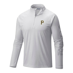 Pittsburgh Pirates Terminal Tackle Omni-Wick Raglan Quarter-Zip Pullover - White | Columbia
