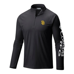 San Diego Padres Terminal Tackle Omni-Wick Raglan Quarter-Zip Pullover - Black | Columbia