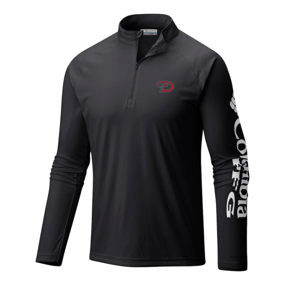 Arizona Diamondbacks Terminal Tackle Omni-Wick Raglan Quarter-Zip Pullover - Black | Columbia