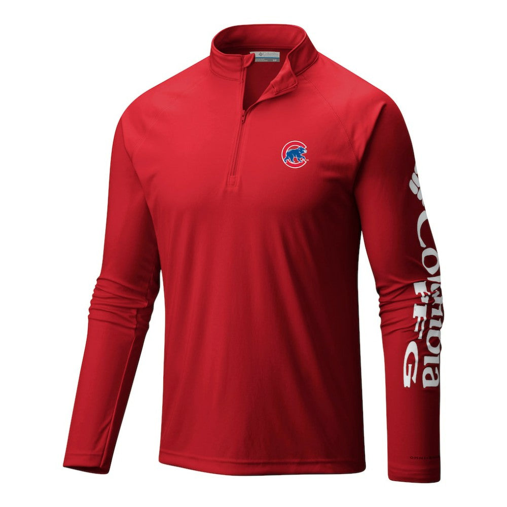 Chicago Cubs Terminal Tackle Omni-Wick Raglan Quarter-Zip Pullover - Red | Columbia