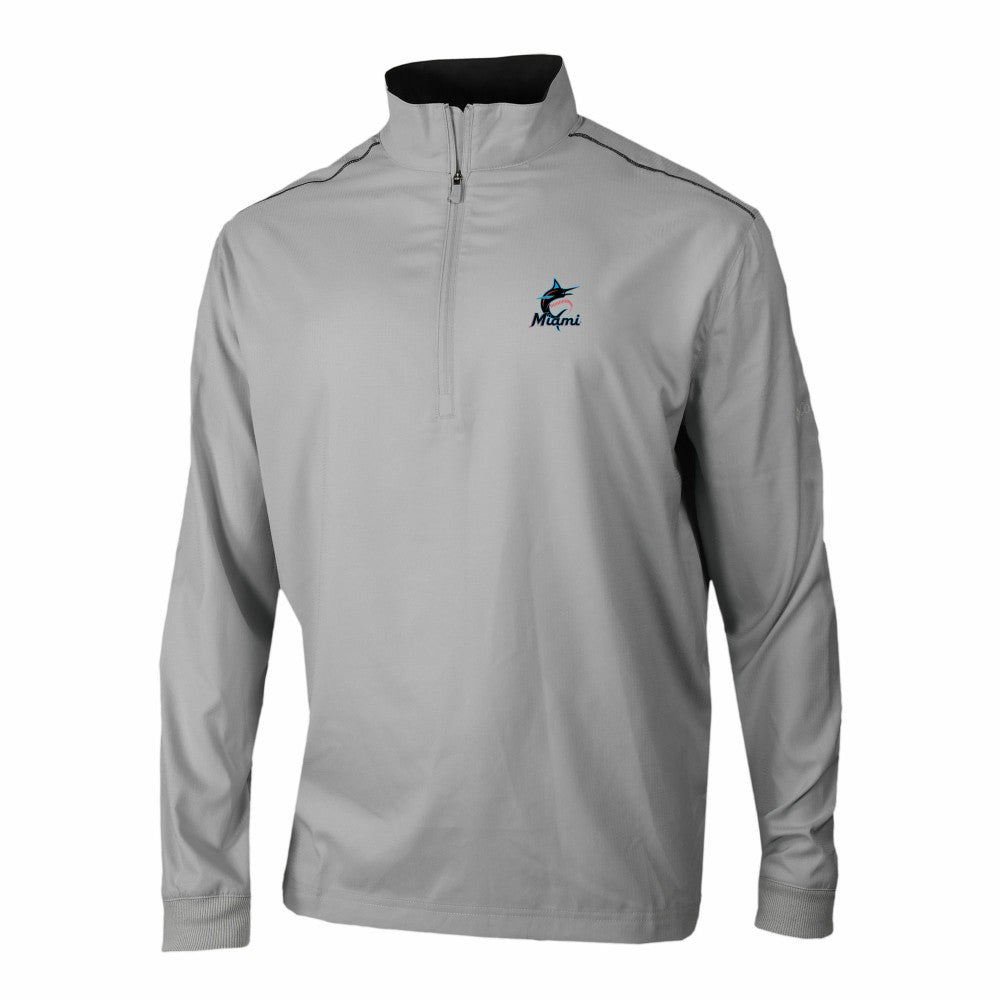 Miami Marlins Omni-Wick Bogey's Paradise Quarter-Zip Pullover - Gray | Columbia