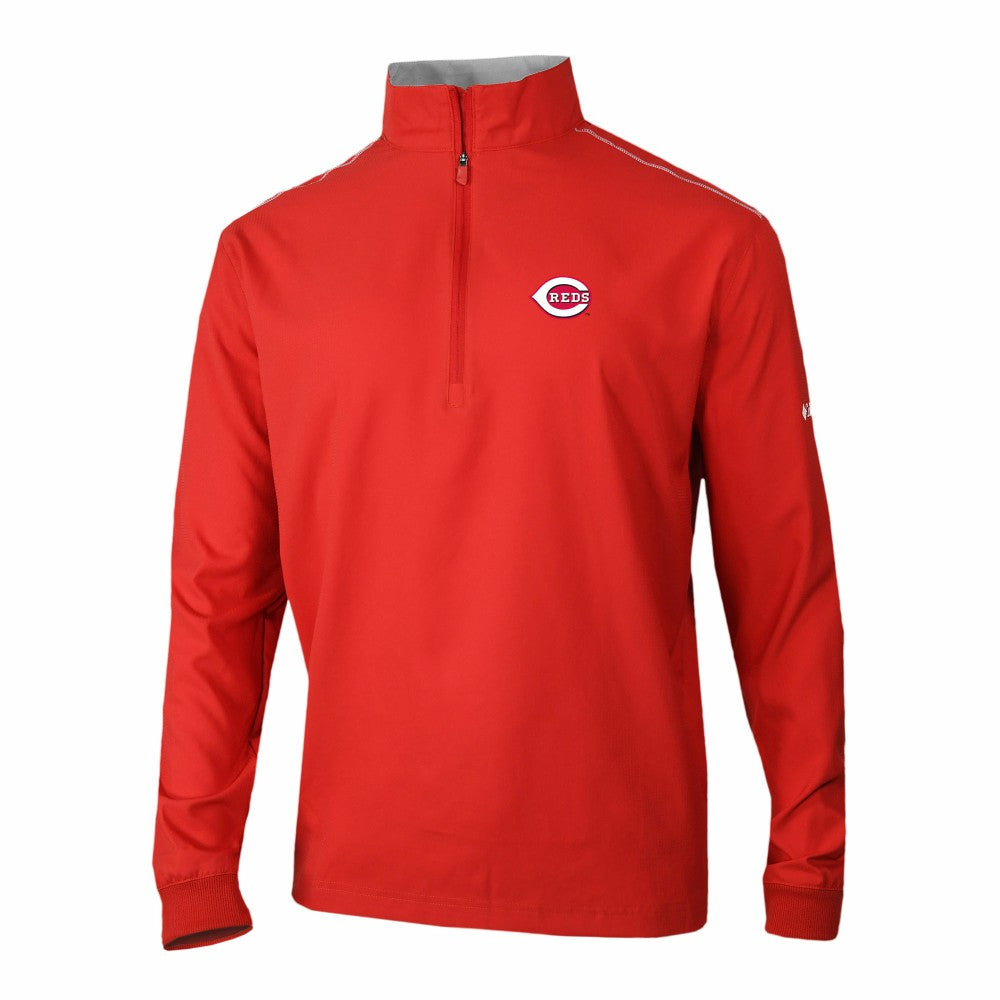 Cincinnati Reds Omni-Wick Bogey's Paradise Quarter-Zip Pullover - Red | Columbia