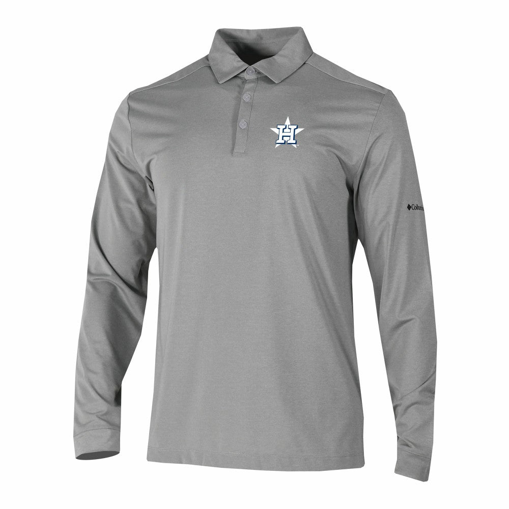 Houston Astros Omni-Wick Pin High Long Sleeve Polo - Gray | Columbia