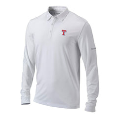 Texas Rangers Omni-Wick Pin High Long Sleeve Polo - White | Columbia