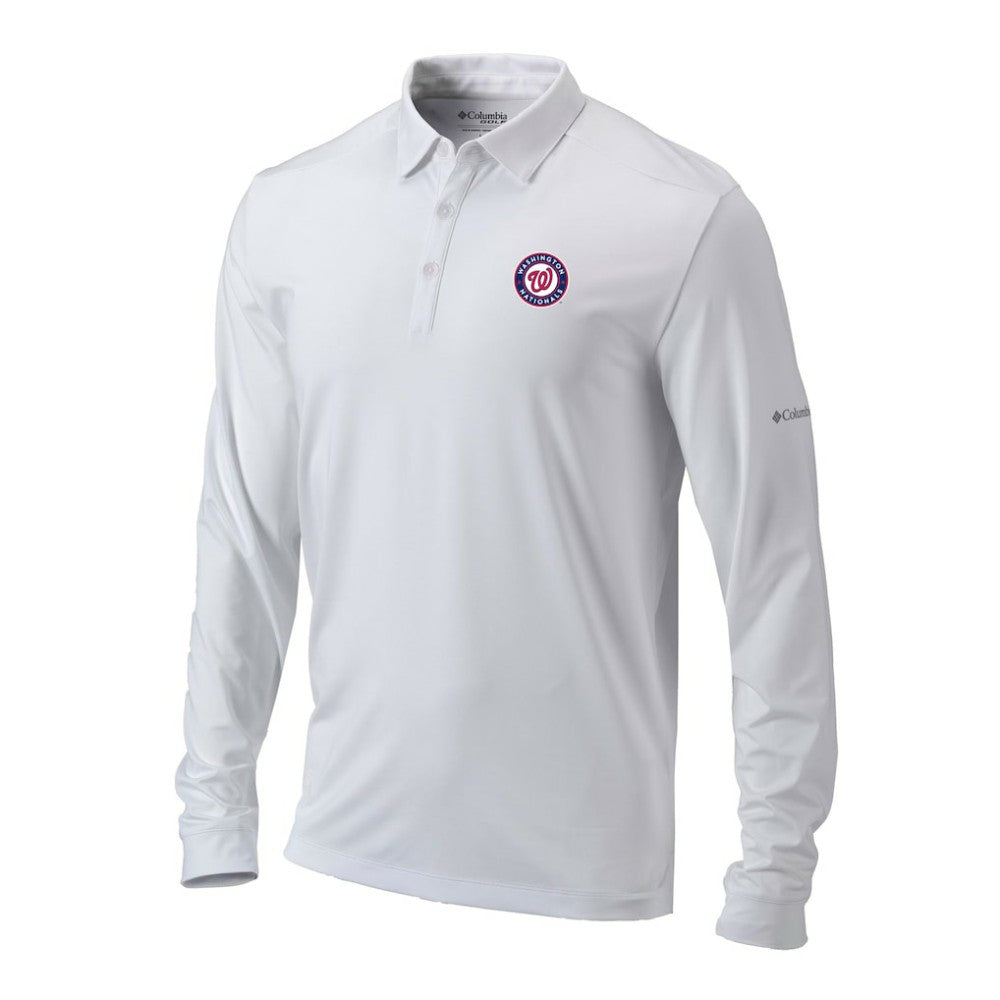 Washington Nationals Omni-Wick Pin High Long Sleeve Polo - White | Columbia