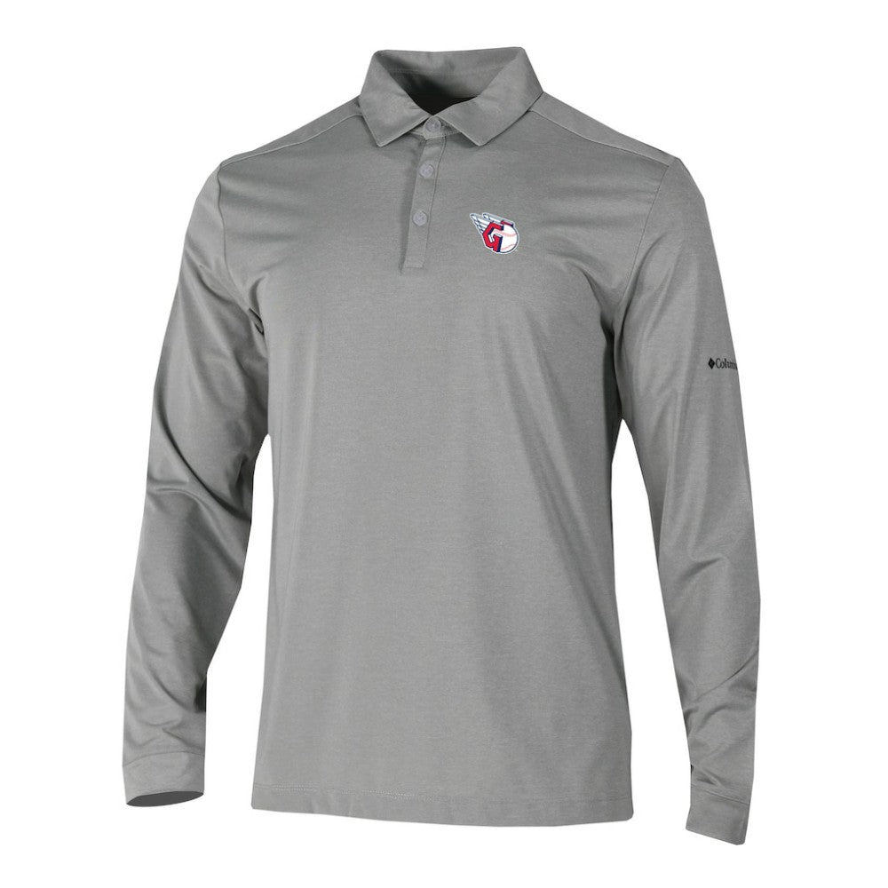 Cleveland Guardians Omni-Wick Pin High Long Sleeve Polo - Gray | Columbia