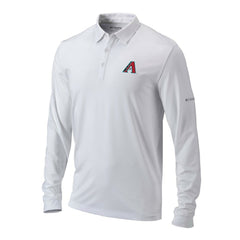 Arizona Diamondbacks Omni-Wick Pin High Long Sleeve Polo - White | Columbia