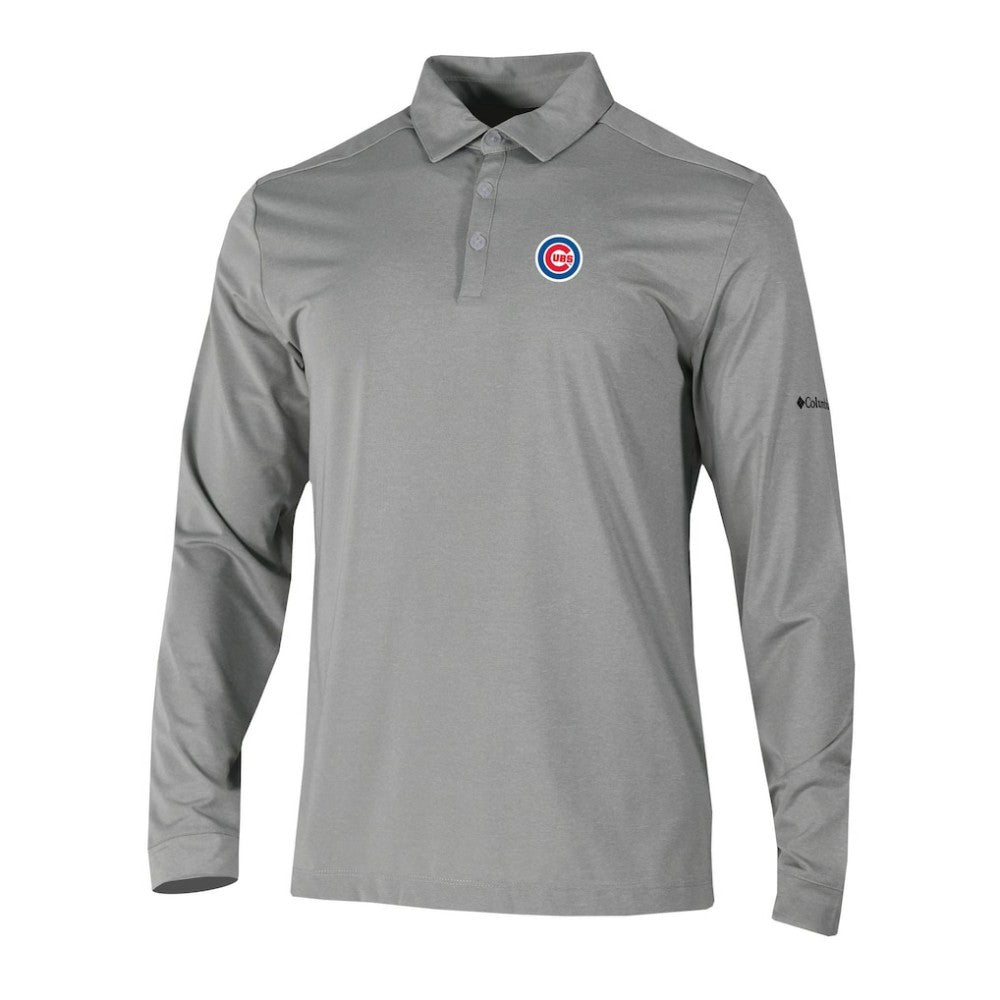 Chicago Cubs Omni-Wick Pin High Long Sleeve Polo - Gray | Columbia