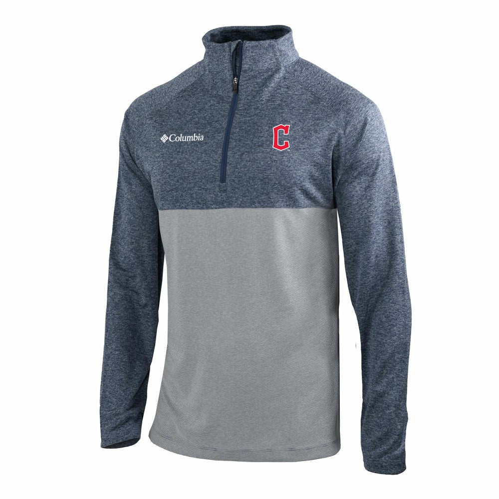 Cleveland Guardians Omni-Wick Raglan Rockin' It Quarter-Zip Pullover - Navy | Columbia